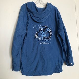 Walt Disney World Windbreaker Jacket Blue Embroidered Vintage 1X